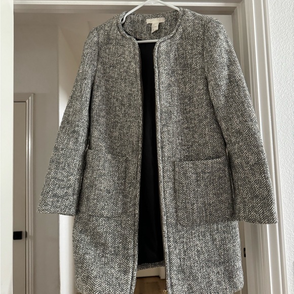 H&M Grey Tweed Coat - Picture 5 of 6
